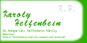 karoly helfenbein business card
